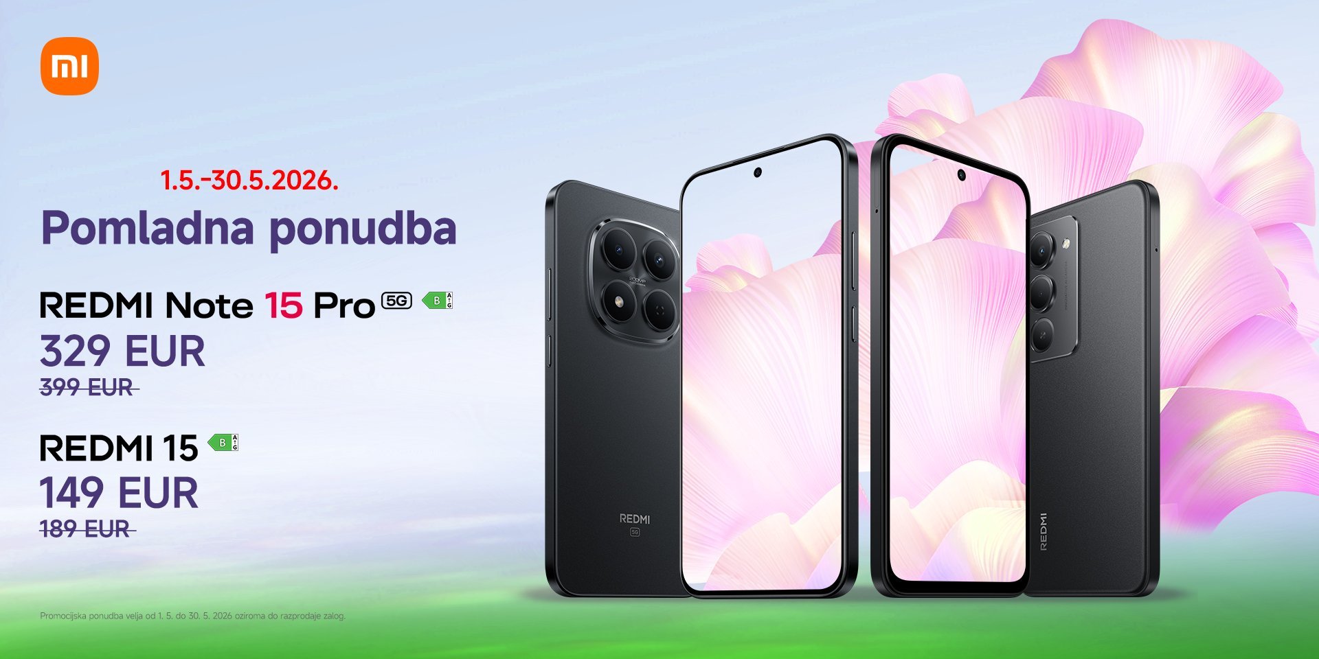Xiaomi REDMI note 15 Pro in REDMI 15 akcija